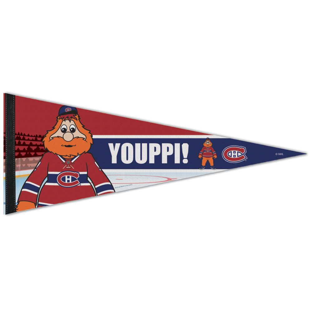 Youppi Montreal Canadiens NHL WinCraft 12"x30" Premium Pennant product image 1, provided for visual reference and product