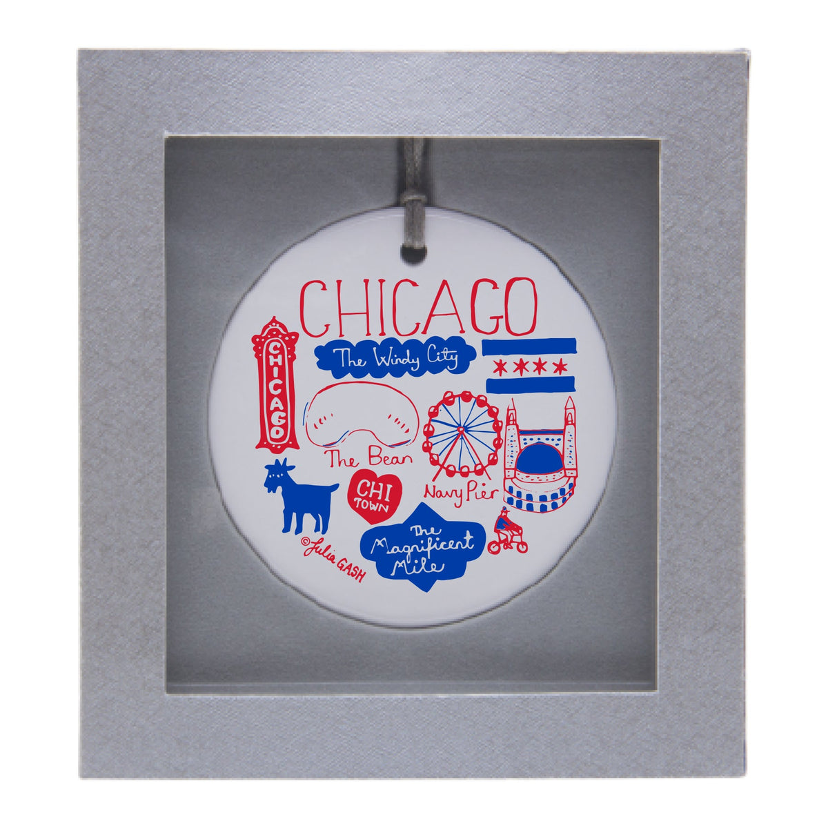 Julia Gash Chicago Christmas Ornament product image 1, provided for visual reference and product detail review