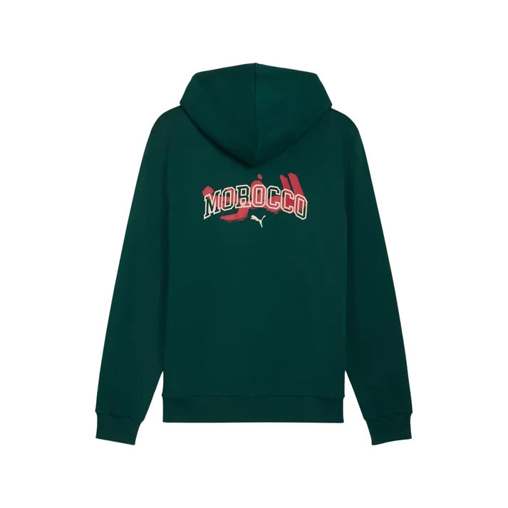 Morocco National Team FIFA Puma Men Dark Myrtle Ftblculture Zip Up Hoodie product image 2, provided for visual reference and