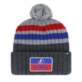 Montreal Expos MLB 47 Brand Men Grey Stack Cuff Pom Knit Hat product image 1, provided for visual reference and product