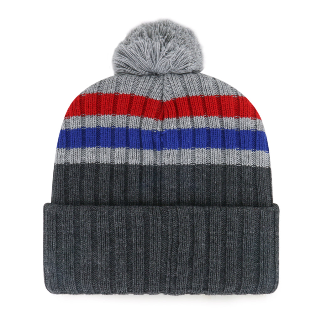 Montreal Expos MLB 47 Brand Men Grey Stack Cuff Pom Knit Hat product image 2, provided for visual reference and product