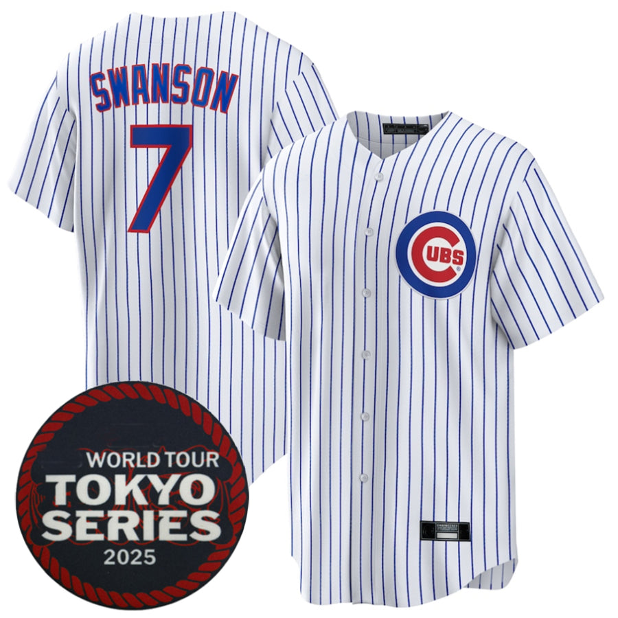 C.Cubs #7 Dansby Swanson Player White 2025 World Tour Tokyo product image 1