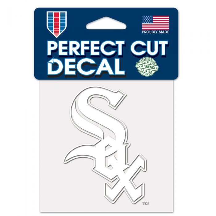 Chicago White Sox 4" x 4" Perfect Cut Decal White product image 1, provided for visual reference and product detail review