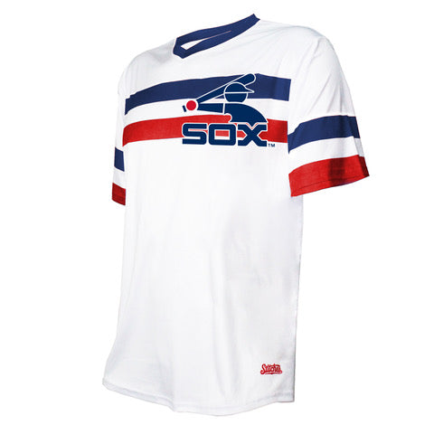 Chicago White Sox Batterman Sublimated V-Neck Jersey T-Shirt product image 1, provided for visual reference and product