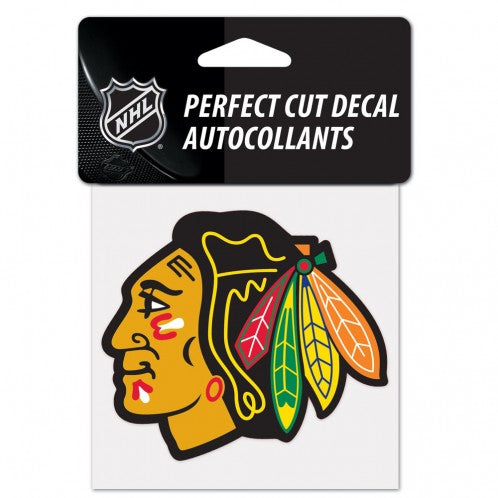 Chicago Blackhawks 4"x4" Perfect Cut Decal product image 1, provided for visual reference and product detail review