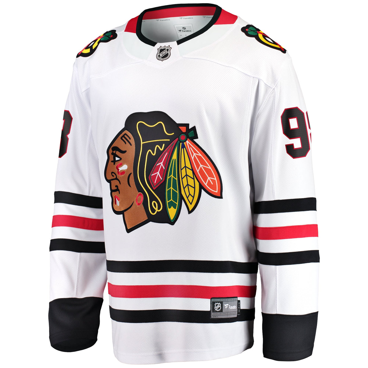 Connor Bedard Chicago Blackhawks Fanatics White Breakaway Men Away Jersey product image 2, provided for visual reference and