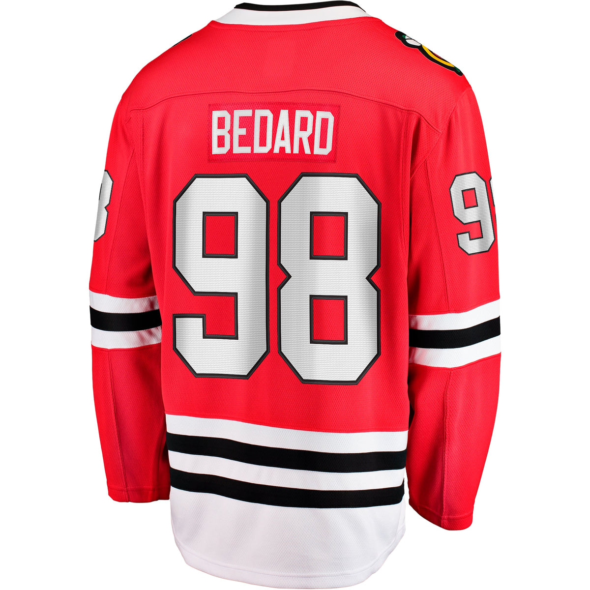 Connor Bedard Chicago Blackhawks Fanatics Home Red Breakaway Men Jersey product image 3, provided for visual reference and