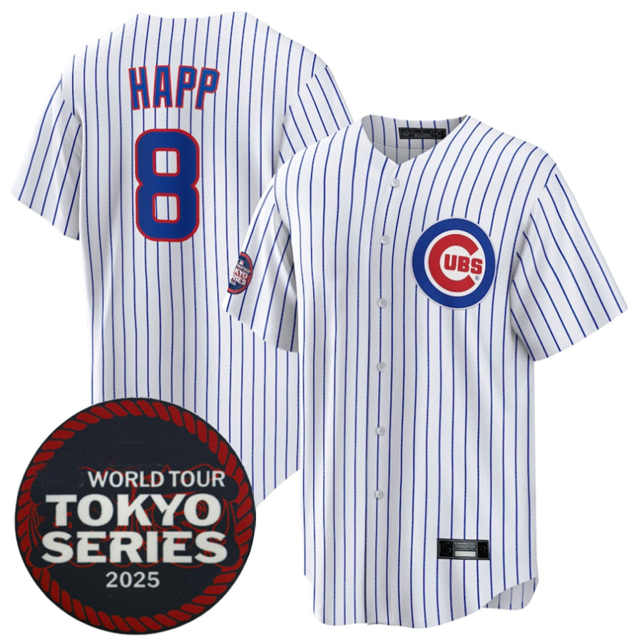 C.Cubs #8 Ian Happ Player White 2025 World Tour Tokyo product image 1
