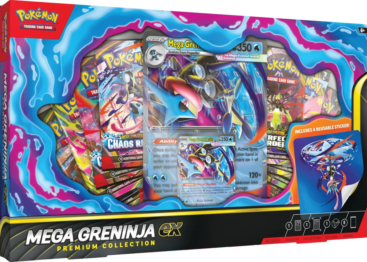 Pokémon TCG Mega Evolution Mega Greninja Ex Premium Collection Box product image 1, provided for visual reference and