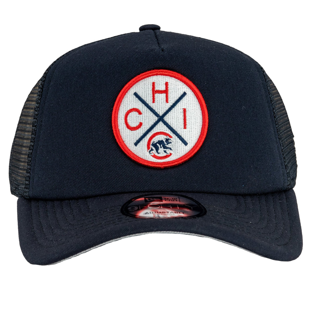 Chicago Cubs New Era 9FORTY A-Frame Foam Front Navy Patch Adjustable Hat product image 2, provided for visual reference and