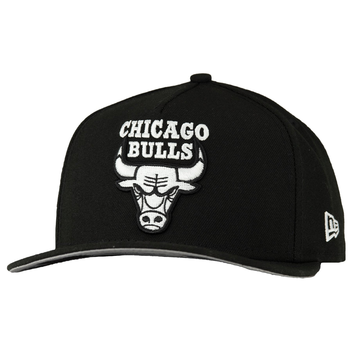 Chicago Bulls Black New Era 9FIFTY A Frame Snapback Hat product image 1, provided for visual reference and product detail