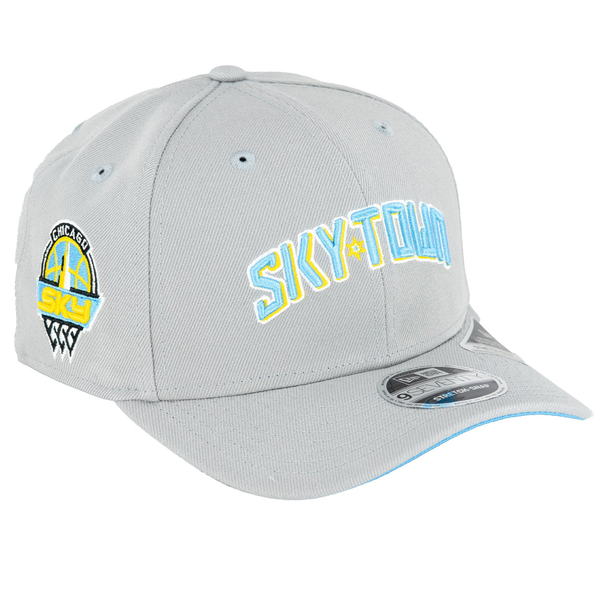 Chicago Sky New Era 9SEVENTY Grey/Canary Sky Town Snapback Hat product image 1, provided for visual reference and product