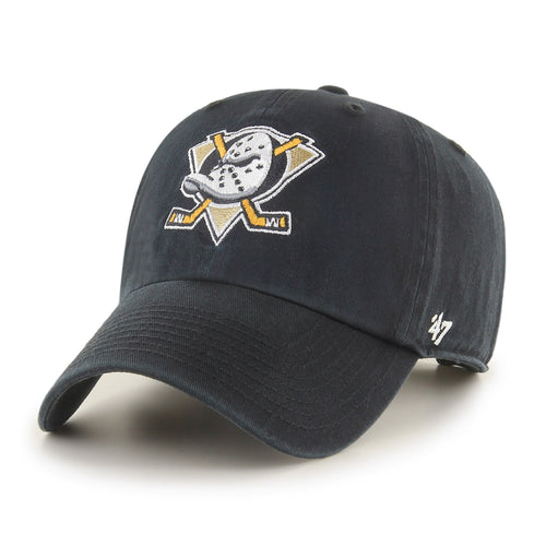 Anaheim Ducks NHL 47 Brand Men Black Vintage Clean Up Adjustable Hat product image 1, provided for visual reference and