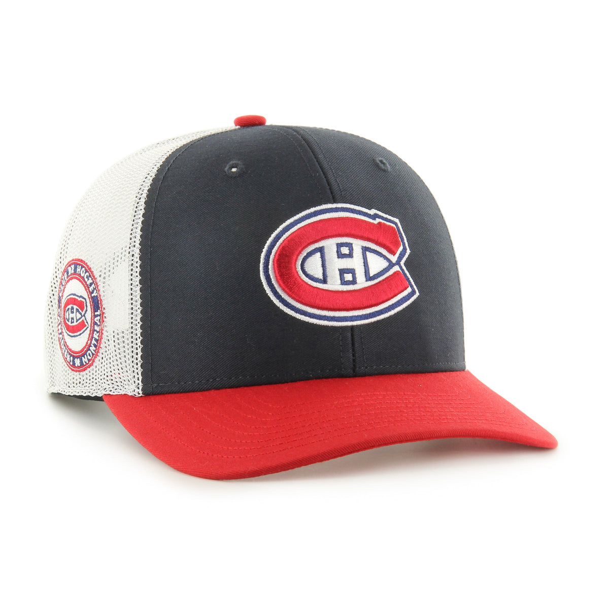 Montreal Canadiens NHL 47 Brand Men Navy Side Note Trucker Snapback product image 1, provided for visual reference and