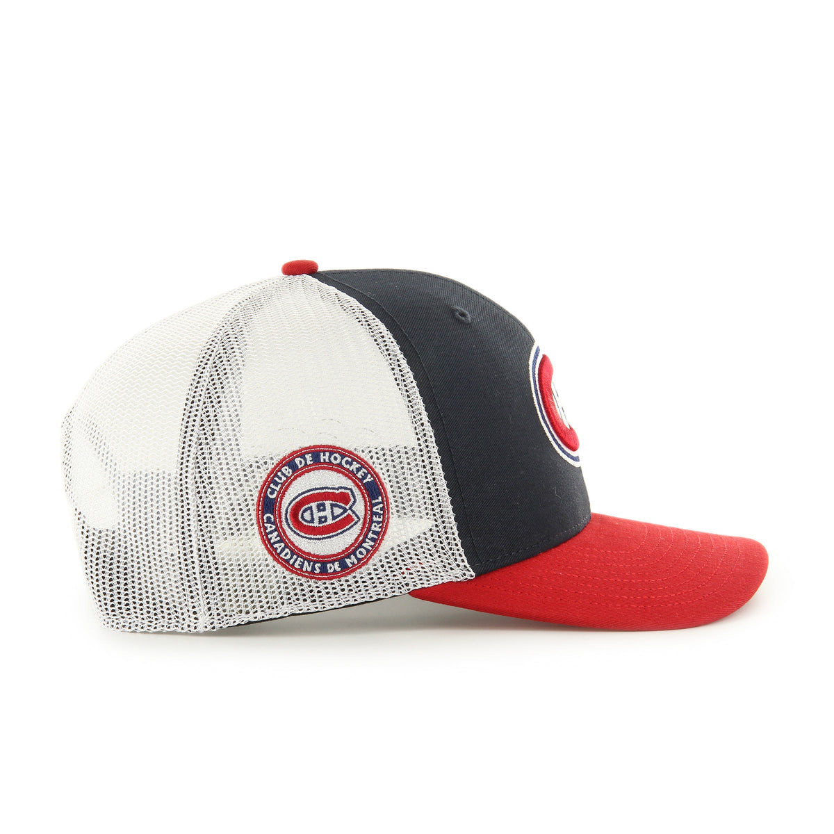Montreal Canadiens NHL 47 Brand Men Navy Side Note Trucker Snapback product image 3, provided for visual reference and