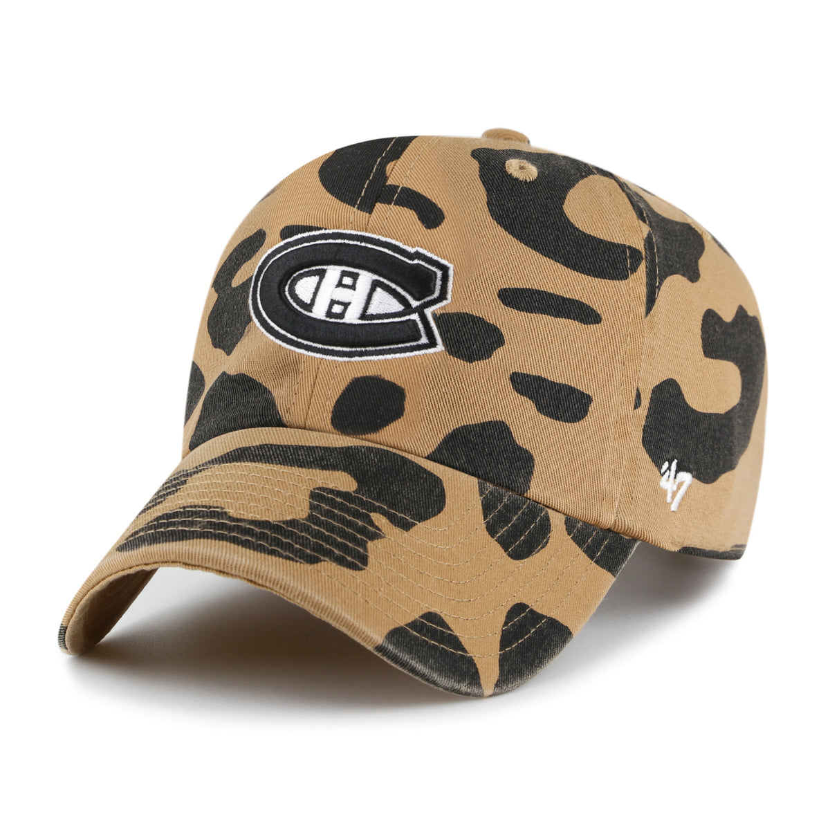 Montreal Canadiens NHL 47 Brand Women Rosette Leopard Clean Up Adjustable Hat product image 1, provided for visual reference