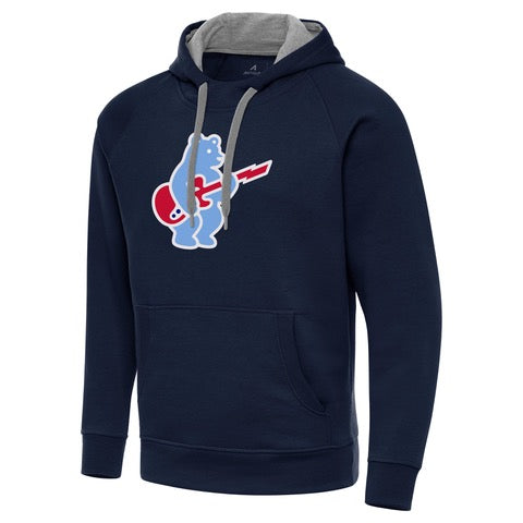 Chicago Cubs Antigua Victory Navy Rock Bear Hoodie product image 2, provided for visual reference and product detail review