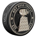 NHL Art Ross Ultra 3D Trophy Silver Medallion Hockey Puck product image 1, provided for visual reference and product detail