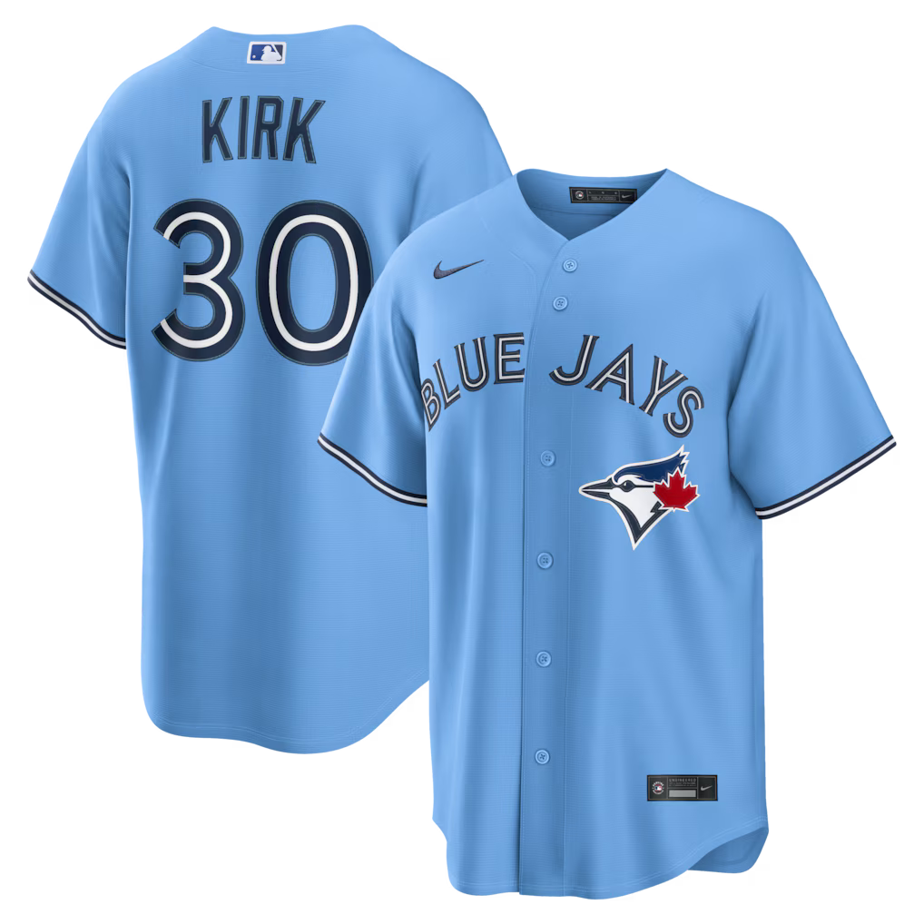 Alejandro Kirk Toronto Blue Jays MLB Nike Men Light Blue Pro-Stitched Replica Jersey product image 3, provided for visual