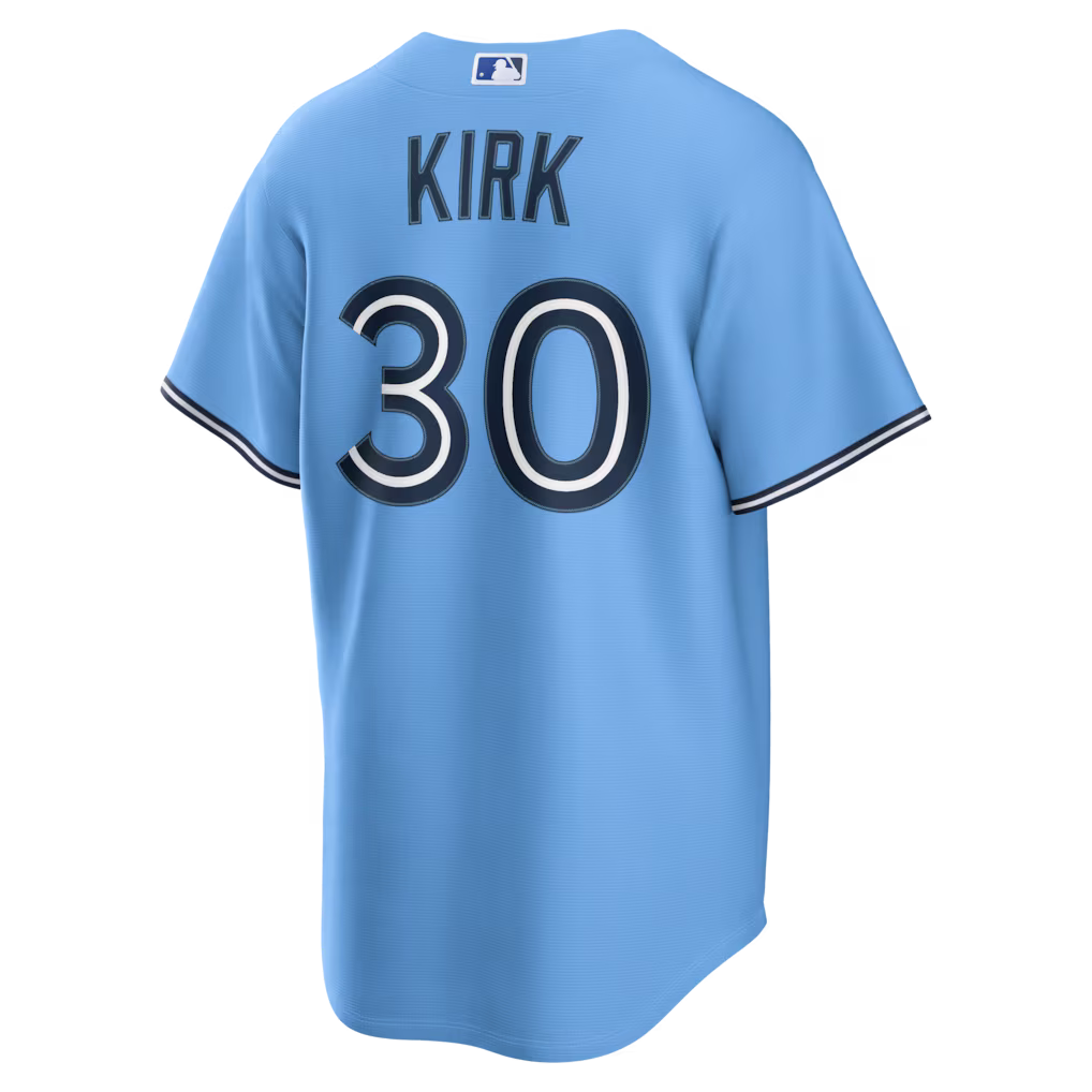 Alejandro Kirk Toronto Blue Jays MLB Nike Men Light Blue Pro-Stitched Replica Jersey product image 1, provided for visual