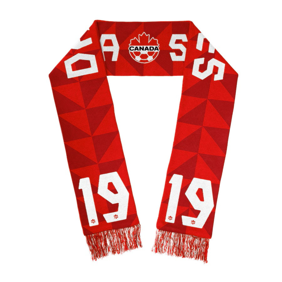 Alphonso Davies Canada Soccer Nike Red Jacquard Player Scarf product image 1, provided for visual reference and product