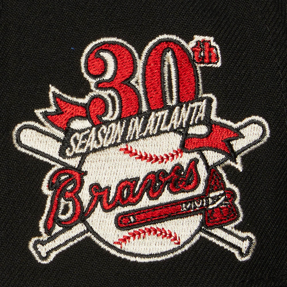 Atlanta Braves MLB Mitchell & Ness Men Black 30th Anniversary Snapback product image 3, provided for visual reference and
