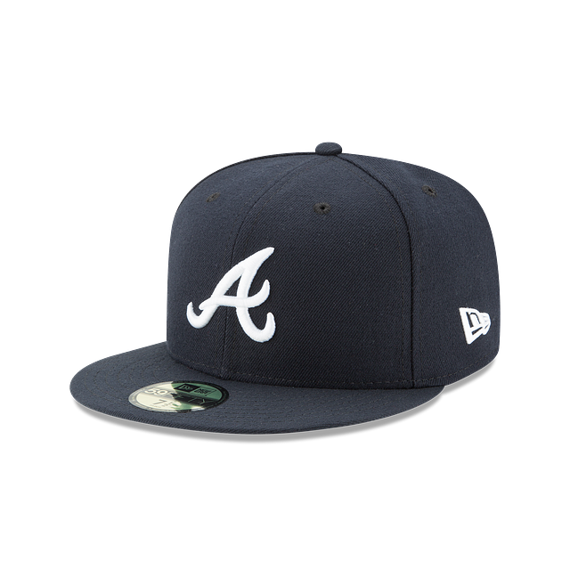Atlanta Braves MLB New Era Men Navy 59Fifty Authentic Collection On Field Road Fitted Hat product image 1, provided for
