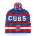 Chicago Cubs '47 Royal Bering Cuffed Pom Knit Hat product image 1, provided for visual reference and product detail review
