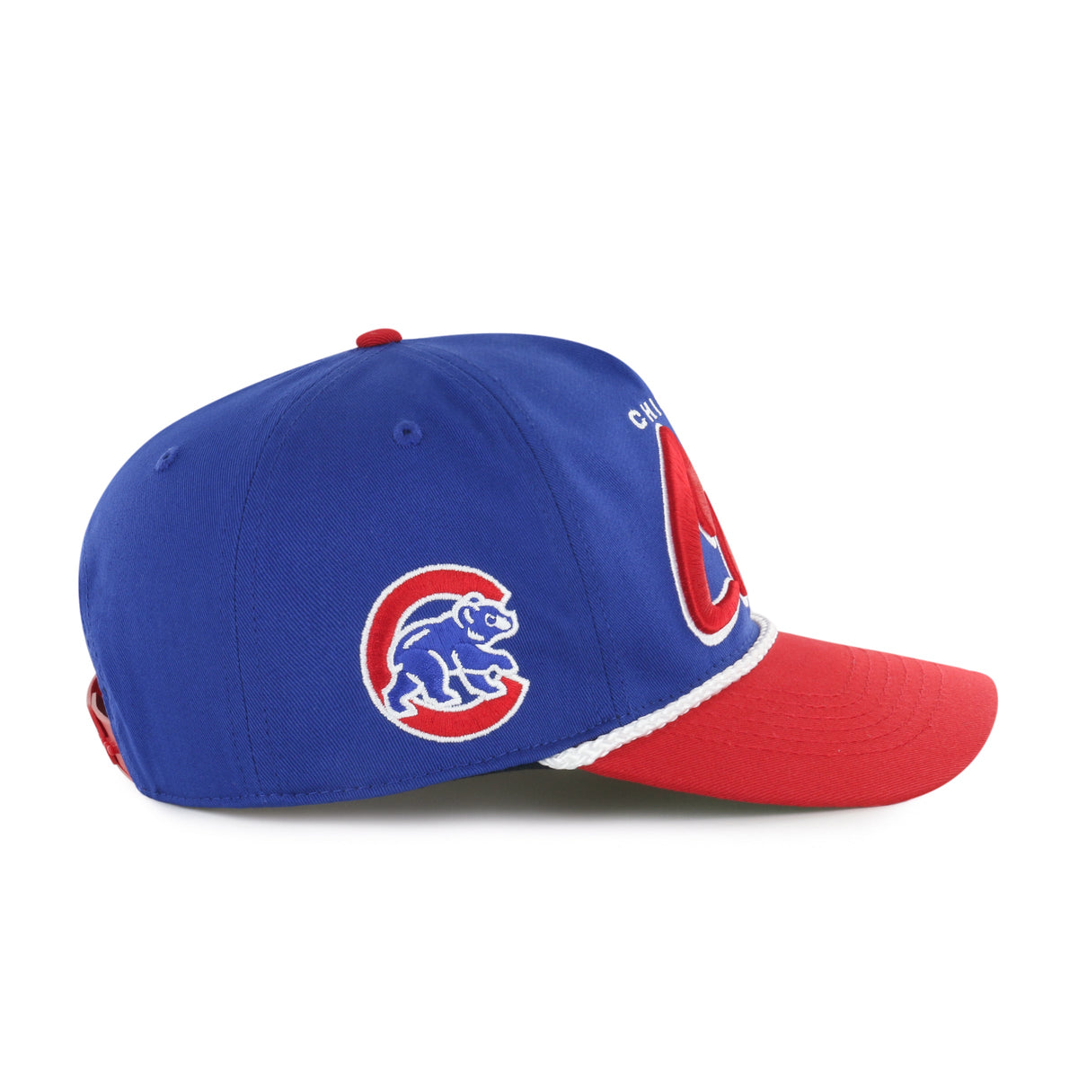 Chicago Cubs Royal/Red Drop Shadow Rope '47 Hitch Adjustable Hat product image 3, provided for visual reference and product