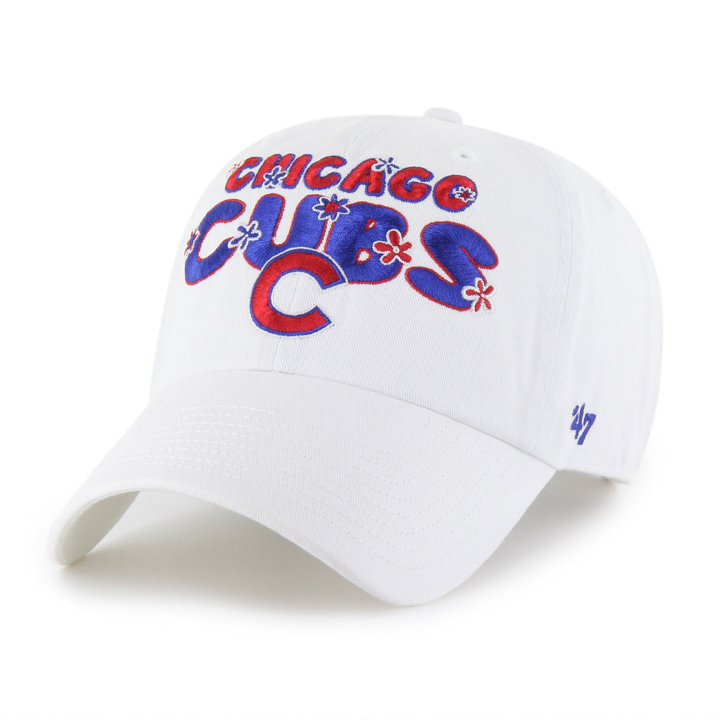 Chicago Cubs '47 Women White Dazey Fleur Power Clean Up Adjustable Hat product image 1, provided for visual reference and