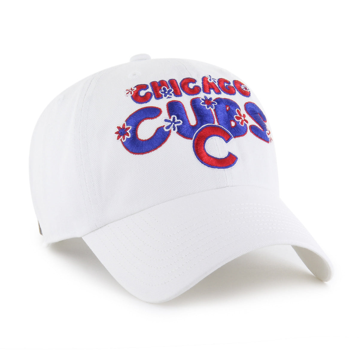 Chicago Cubs '47 Women White Dazey Fleur Power Clean Up Adjustable Hat product image 2, provided for visual reference and