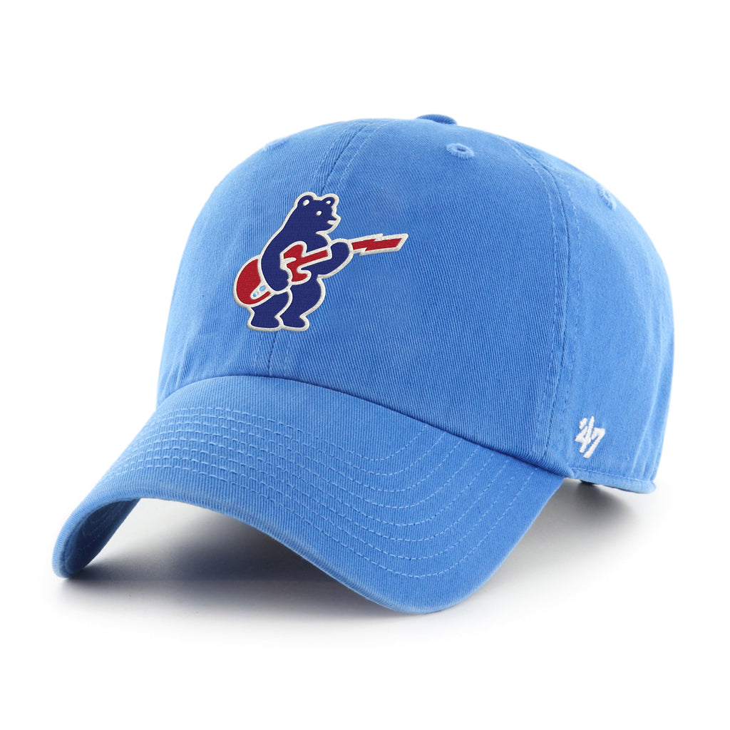 Chicago Cubs 47' Blue Razz Cleanup Blues Alternate Logo Bear Adjustable Hat product image 1, provided for visual reference