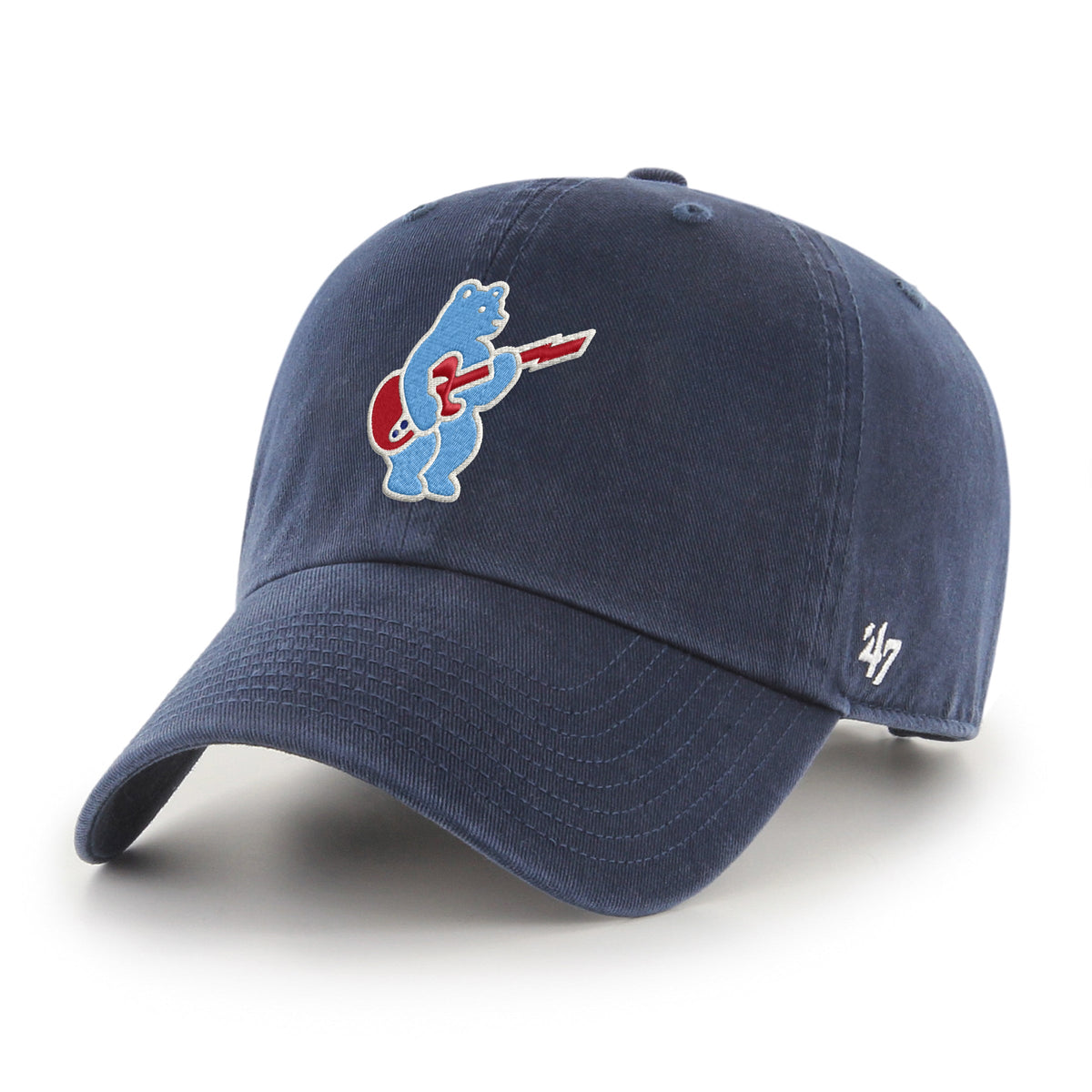 Chicago Cubs Rock Bear '47 Navy Cleanup Adjustable Hat product image 1, provided for visual reference and product detail