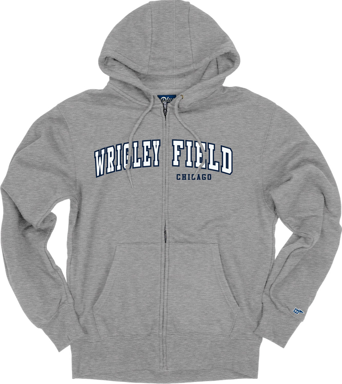 Wrigley Field Grey Full Zip-Up Hoodie product image 1, provided for visual reference and product detail review