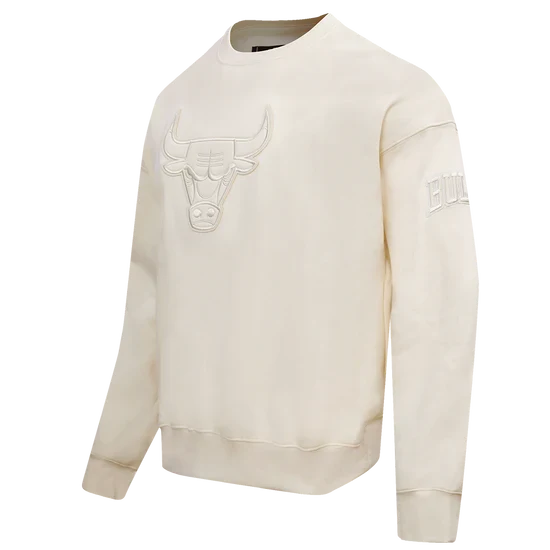 Chicago Bulls Cream Neutral Drop Shoulder Pro Standard Crew Neck Sweatshirt product image 1, provided for visual reference