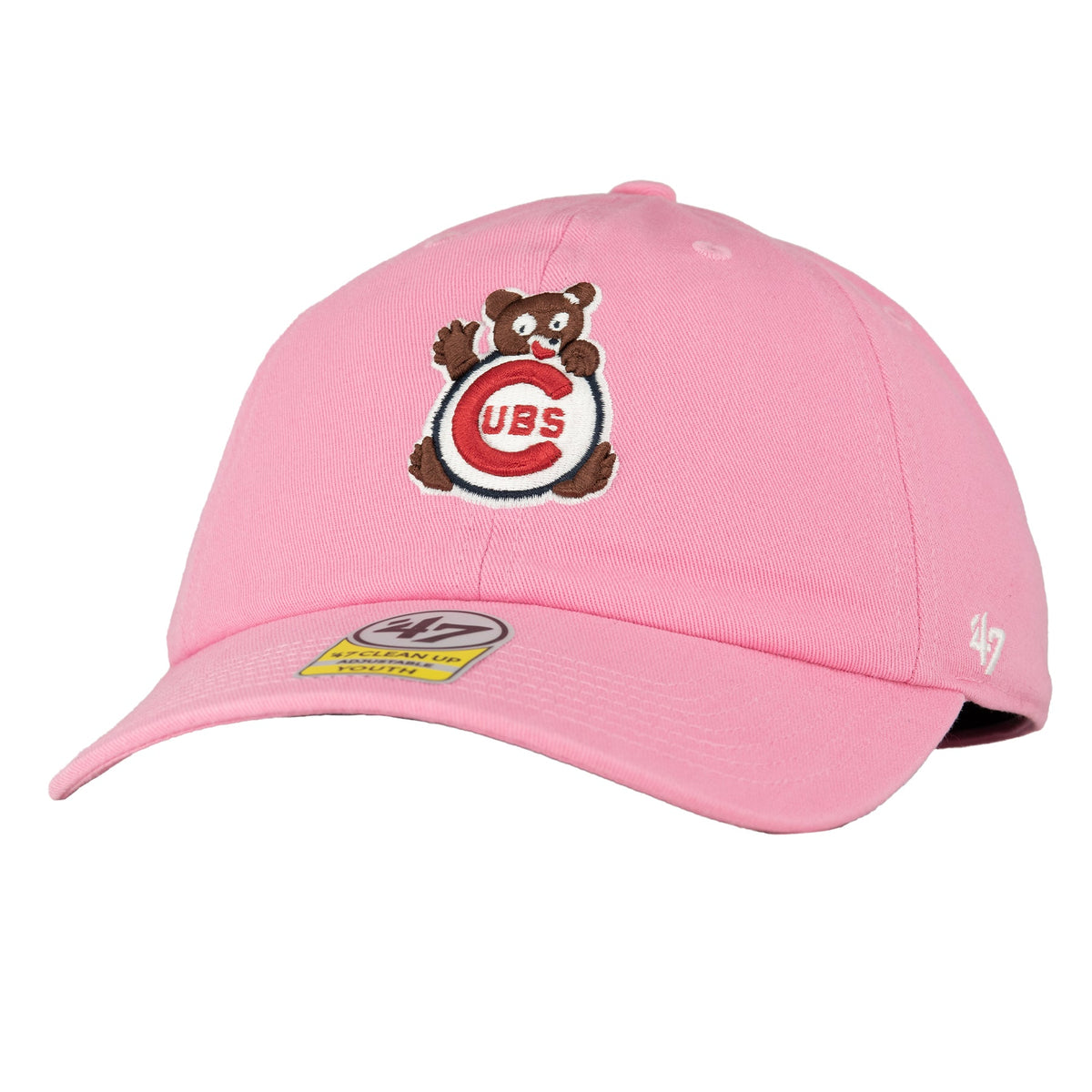 Chicago Cubs Pink Youth Waving Bear '47 Clean Up Hat product image 1, provided for visual reference and product detail review