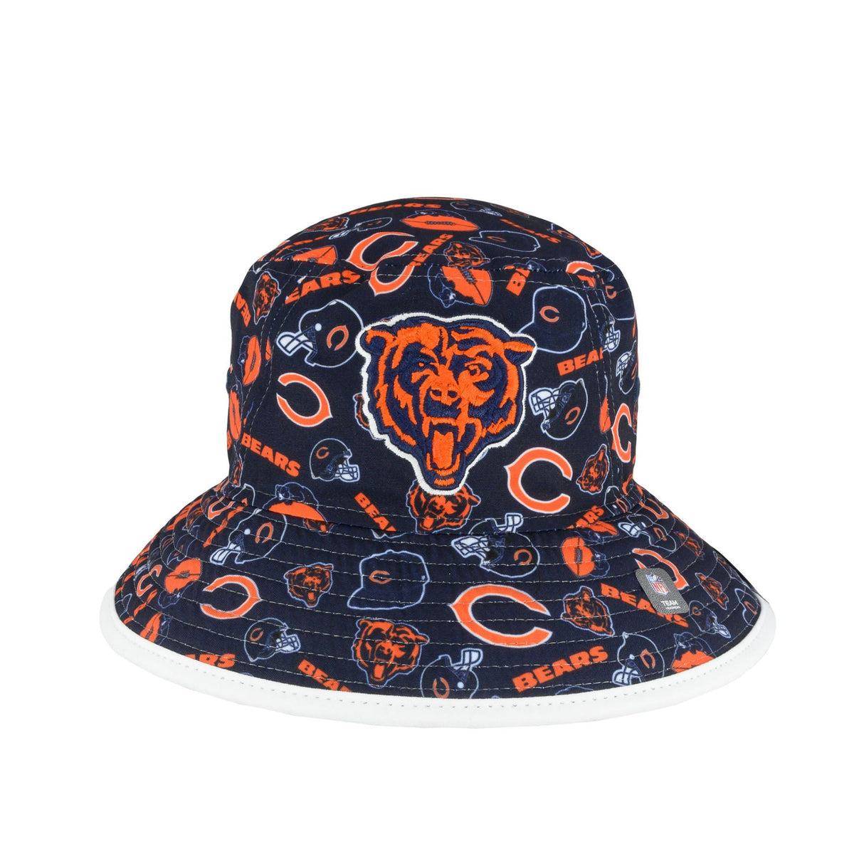 Chicago Bears Navy All Logos Bucket Hat product image 1, provided for visual reference and product detail review