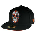 Chicago Bears Black/Orange Sugar Skull New Era 59FIFTY Fitted Hat product image 1, provided for visual reference and product