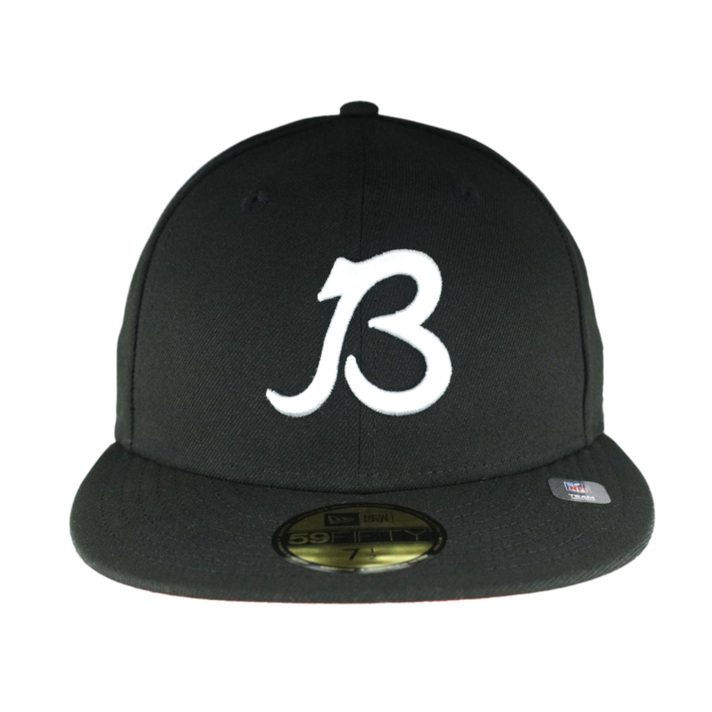 Chicago Bears New Era 59FIFTY Black/White B Fitted Hat product image 2, provided for visual reference and product detail