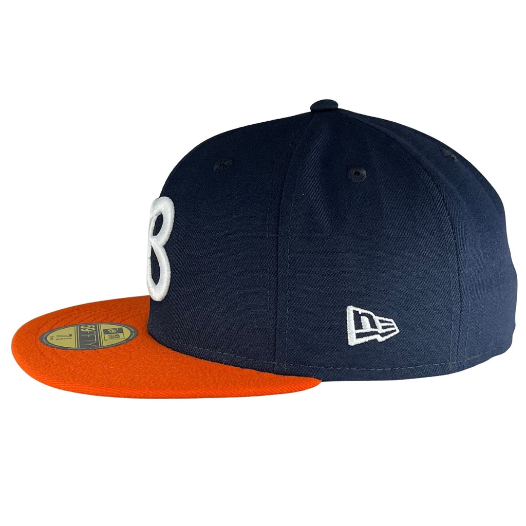 Chicago Bears B Script Logo Navy Orange New Era 59FIFTY Fitted Hat product image 2, provided for visual reference and