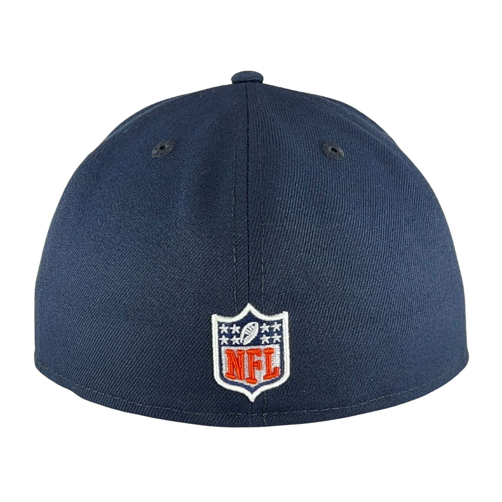 Chicago Bears B Script Logo Navy Orange New Era 59FIFTY Fitted Hat product image 3, provided for visual reference and