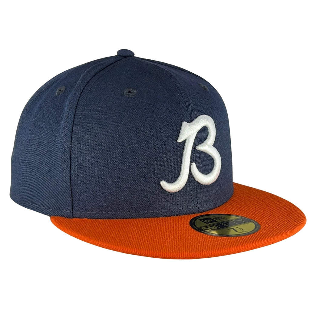 Chicago Bears B Script Logo Navy Orange New Era 59FIFTY Fitted Hat product image 5, provided for visual reference and