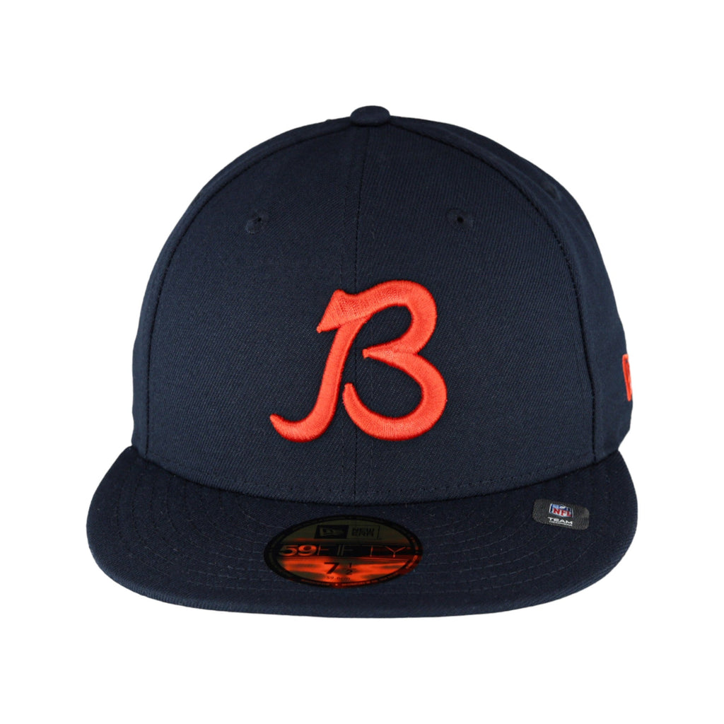 Chicago Bears New Era 59FIFTY Navy B Fitted Hat product image 5, provided for visual reference and product detail review