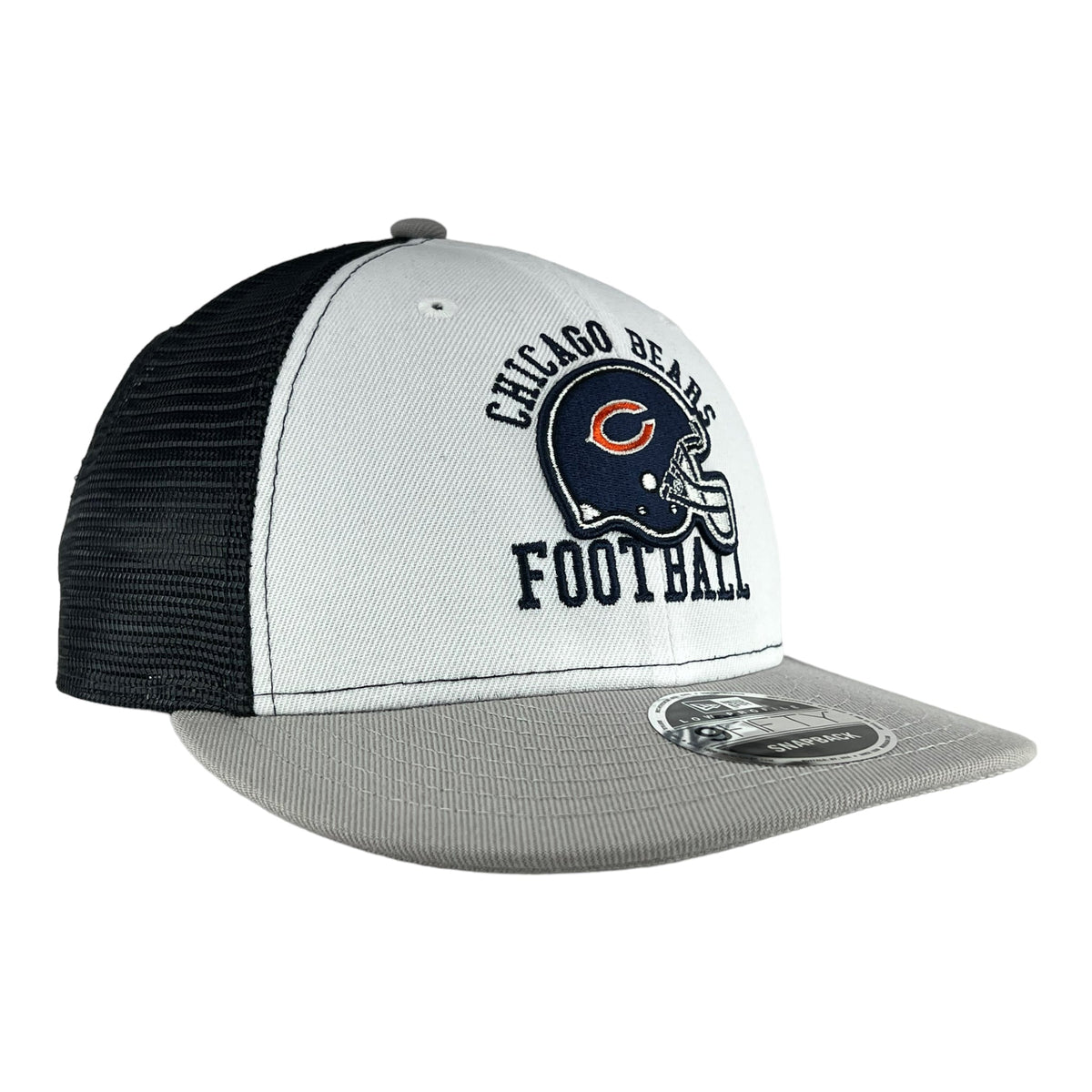 Chicago Bears White/Grey/Navy Mesh New Era Low Profile 9FIFTY Snapback Hat product image 3, provided for visual reference