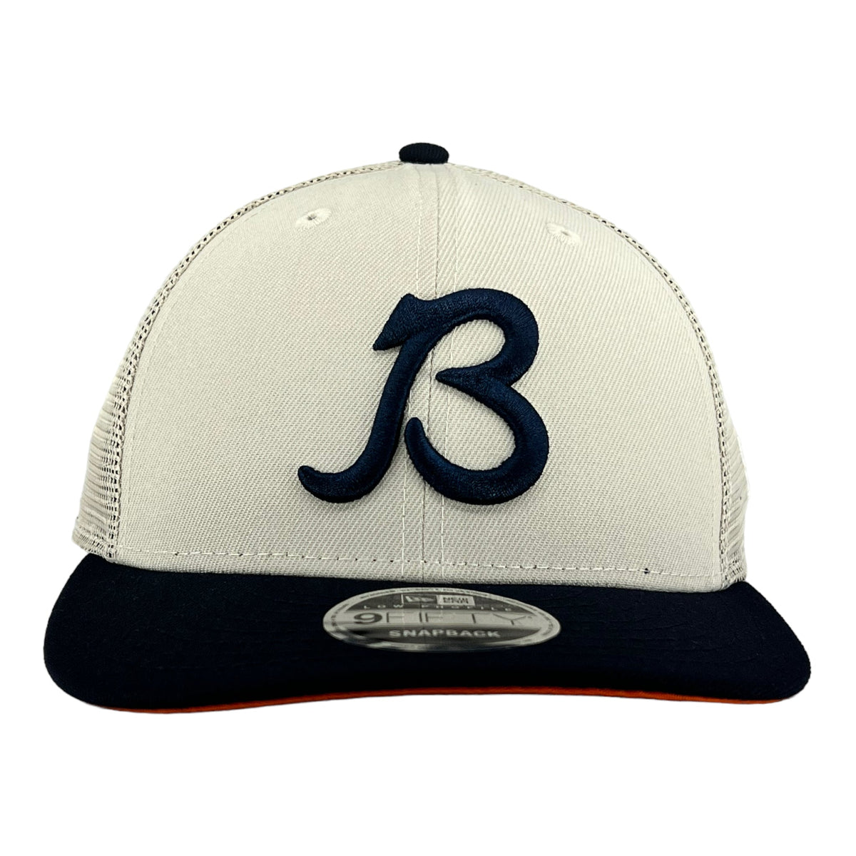 Chicago Bears Stone/Navy Mesh Back B Script New Era Low Profile 9FIFTY Snapback Hat product image 2, provided for visual