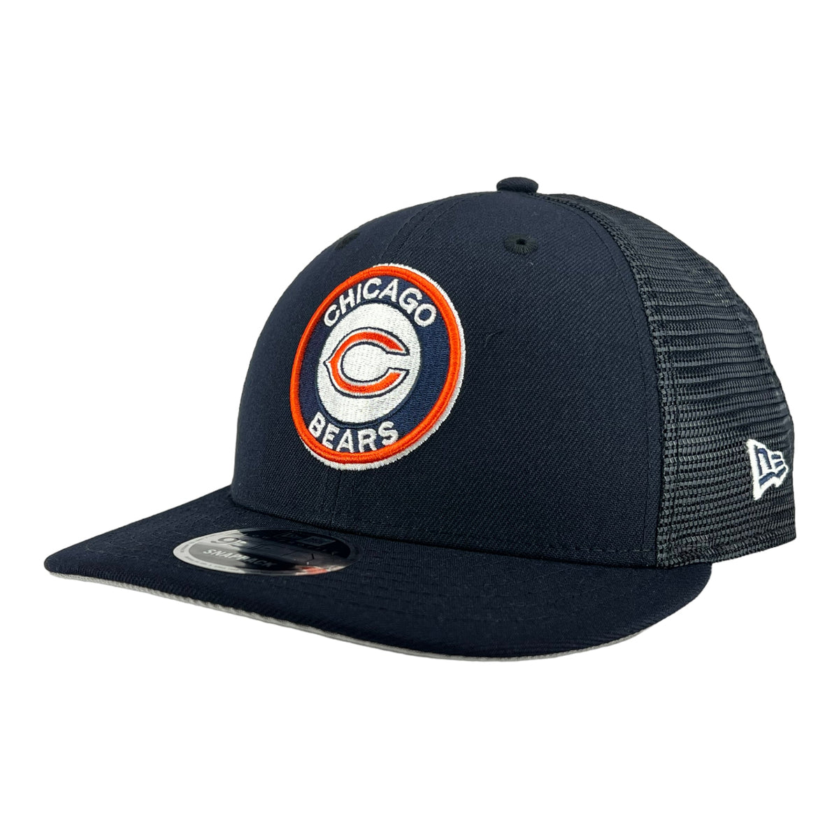 Chicago Bears Navy Bears Circle New Era Low Profile 9FIFTY Snapback Hat product image 1, provided for visual reference and