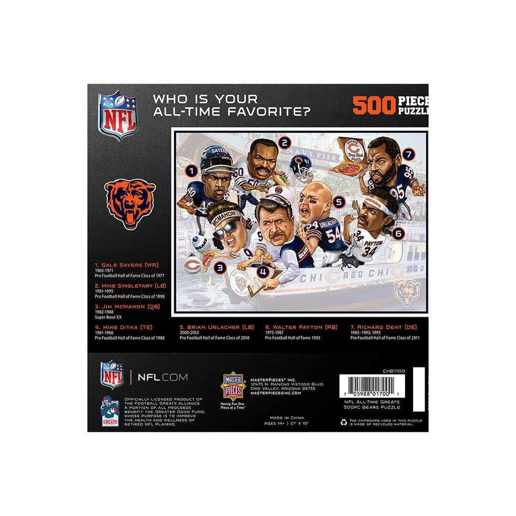 Chicago Bears All-Time Greats 500 Piece Puzzle product image 3, provided for visual reference and product detail review