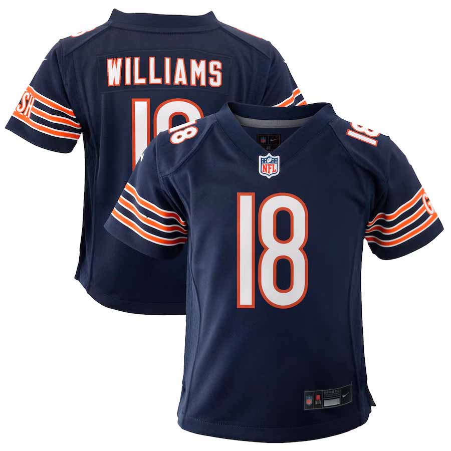 Caleb Williams Chicago Bears Nike Kids 4-7 Navy Game Jersey product image 1, provided for visual reference and product