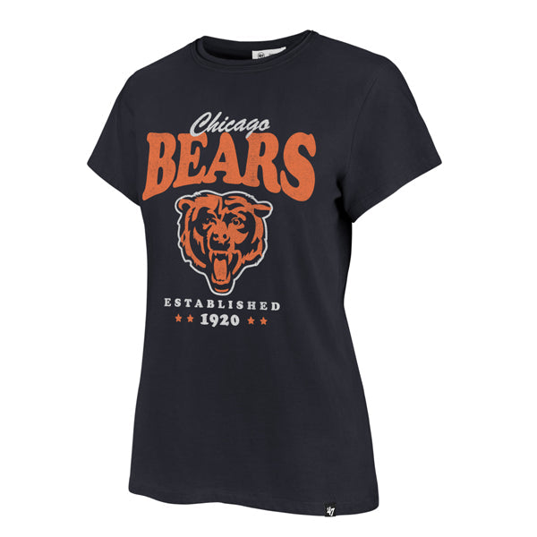Chicago Bears Women Navy Rally Cry Frankie T-Shirt product image 1, provided for visual reference and product detail review