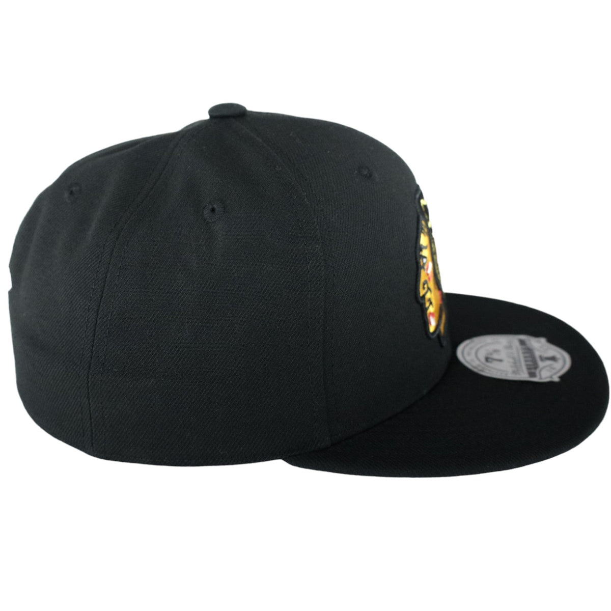 Chicago Blackhawks Black Liberty Mitchell & Ness Fitted Hat product image 4, provided for visual reference and product